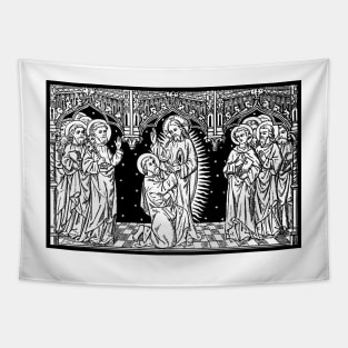 Doubting Thomas (Line Art) Tapestry