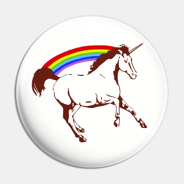 Rainbow Unicorn Pin by geeklyshirts