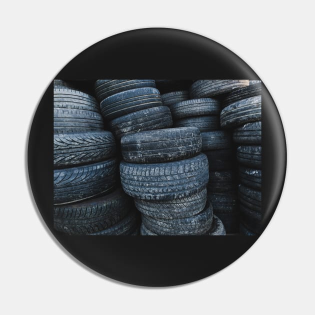 Used Tyres In A Pile Pin by mooonthemoon