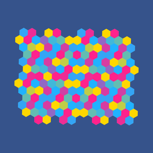 Pan Pride Small Clustered Hexagons by VernenInk