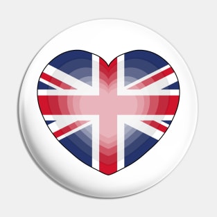Heart Love Flag of United Kingdom Pin