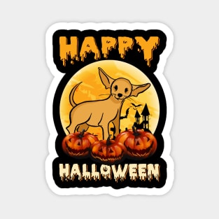 Chihuahua Halloween Scary Pumpkin Moon Magnet