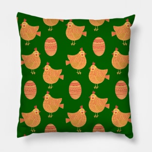 The cute yellow and red chicken and egg pattern, version 3 Pillow