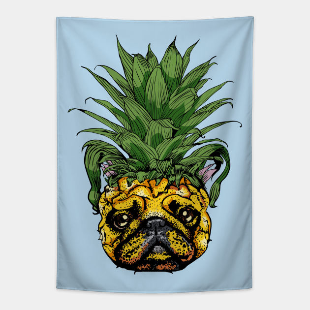 Pineapple French Bulldog Pineapple Tapestry TeePublic