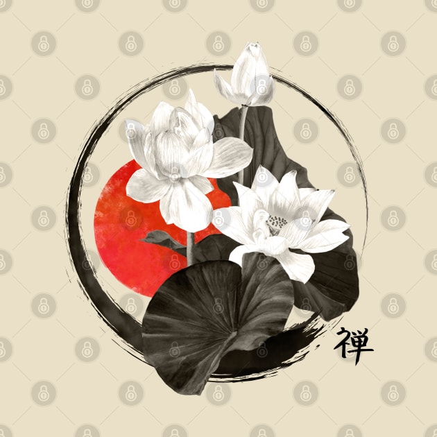 White Lotus Enso Zen Circle by Nartissima