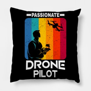 Passionate Drone Pilot vintage retro Drones Flyer Pillow