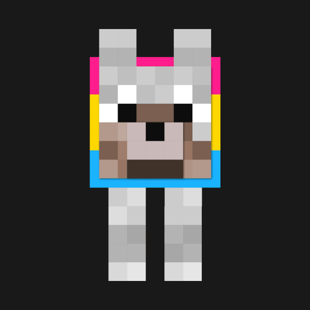 Minecraft Wolf Pansexual Pride Collar by hannahjgb