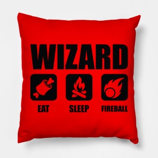 WIZARD Eat Sleep Fireball Pillow