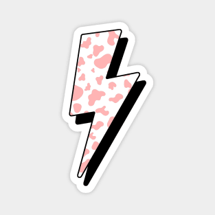 Strawberry Cow Pink Lightning Bolt Magnet