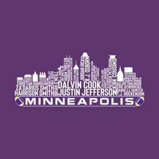 Minnesota Football Team 23 Player Roster, Minneapolis City Skyline T-Shirt