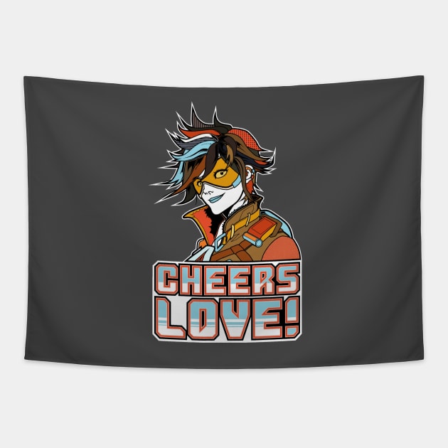 Tracer Overwatch Cheers Love! Tapestry by digitalage