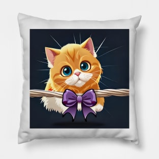 cute orange kitty Pillow