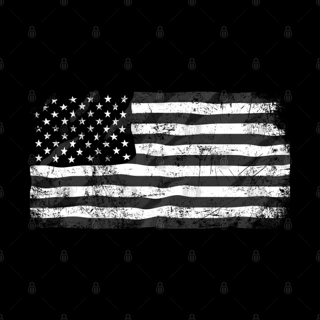 Black and white American flag by rlnielsen4