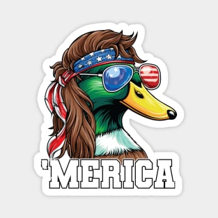 Merica Mullet Mallard Duck 4th of July Magnet