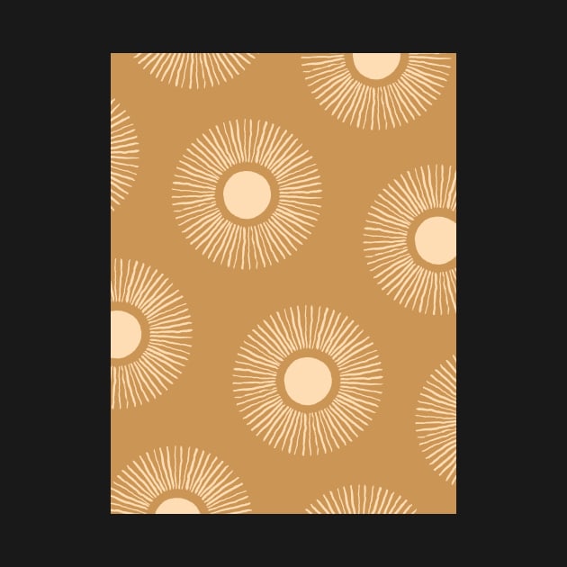 Sun Burst Pattern - Amber Gold by moonlightprint