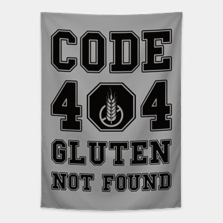 Code 404 No Gluten Detected (black) Tapestry