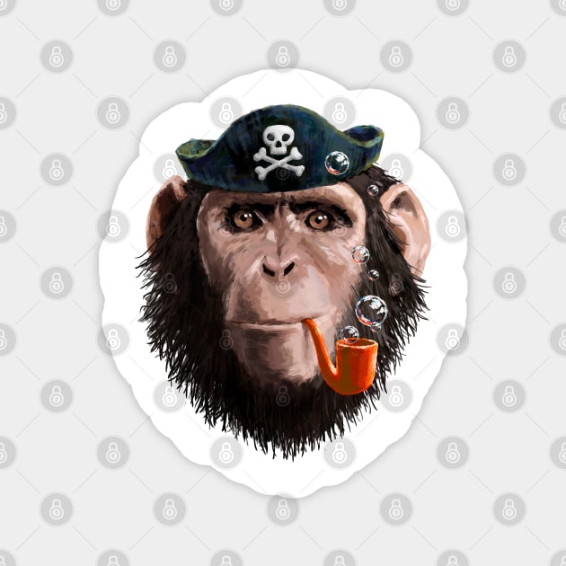 monkey pirate Magnet by Yerlanio