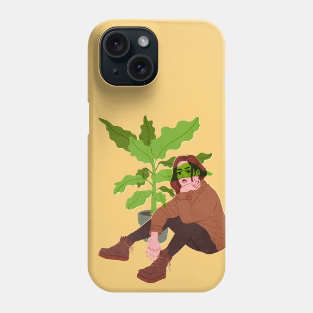 Red Plant Girl Phone Case by megansebesta