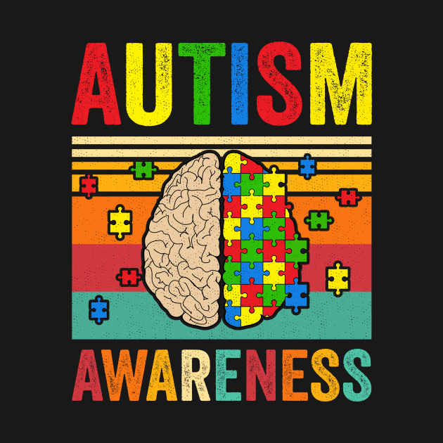 Autism Awareness Neurodiversity Brain by Petra and Imata
