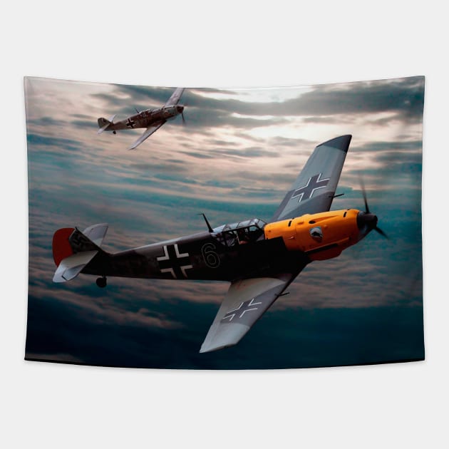 Bf109 Tapestry by Aircraft.Lover