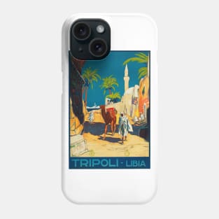 Tripoli, Libya - Vintage Travel Poster Design Phone Case