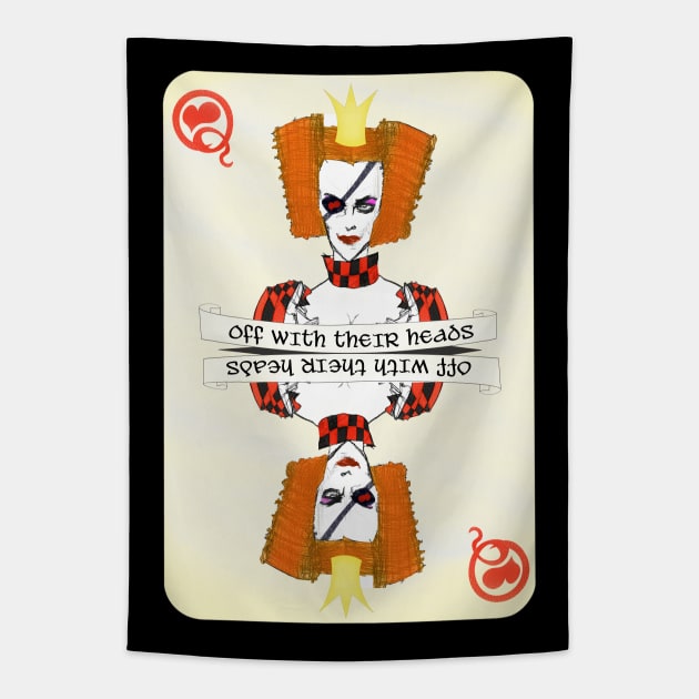 Red Queen Playing Card Tapestry by LordNeckbeard