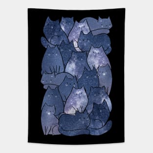 Cute blue space cats Tapestry