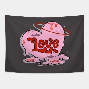 Aesthetic Graphic Love Lettering Logo Design Tapestry