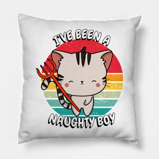 Cute tabby Cat is a naughty boy Pillow