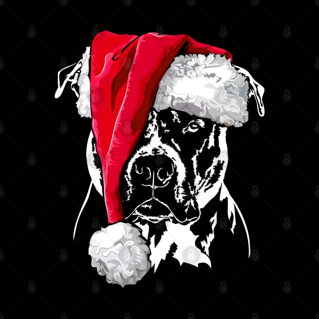 Funny Pitbull Santa Christmas dog mom gift by wilsigns