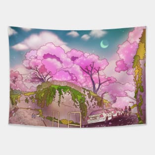 Snow Sakura Tapestry