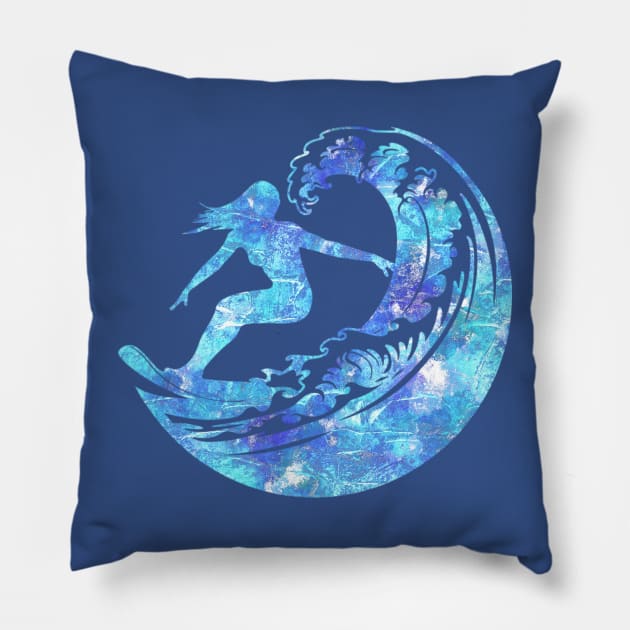 Surfer Girl Pillow by NextLevelDesignz