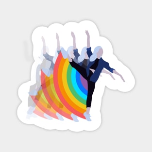 Girl Dancing with Rainbow Magnet