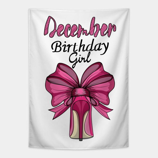 December Birthday Girl Tapestry by Designoholic