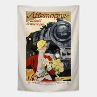 Allemagne Germany Railroad Vintage Poster 1928 Tapestry