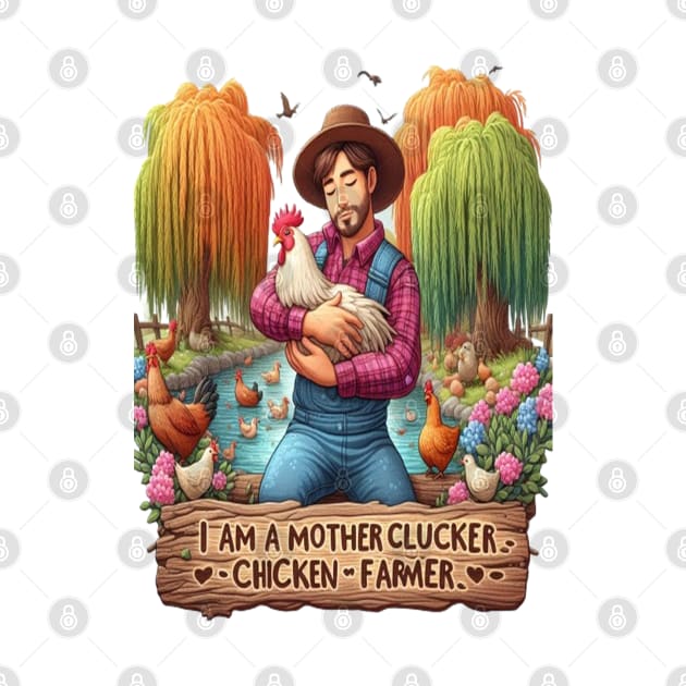 Water Color Mother Clucker Chicken Farmer by coollooks