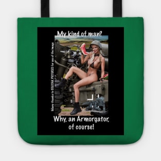 Armorgator Babe 6 - Black Background Tote