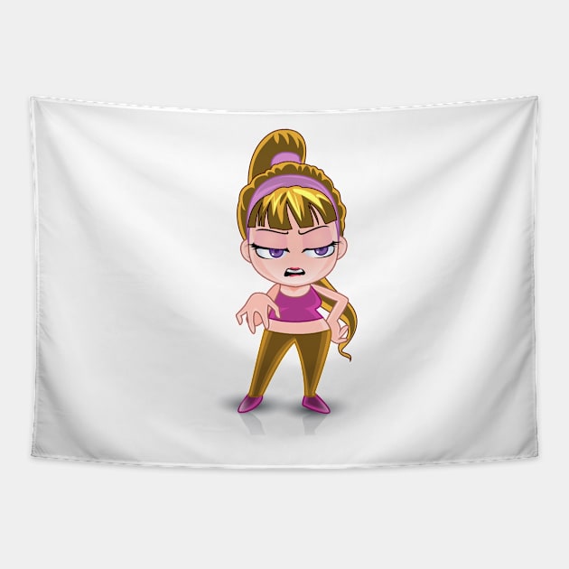 rich blonde beautiful Girl cartoon character Tapestry by EDSERVICES