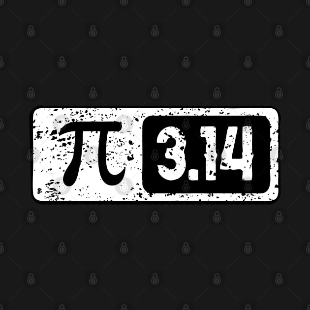 Happy Pi Day No. 2: On March 14th. Sticker design with white lettering with black fill by Puff Sumo