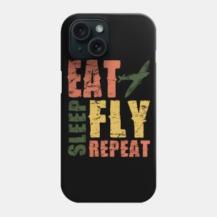 Airplane Pilot Shirts - EAT SLEEP FLY REPEAT Phone Case