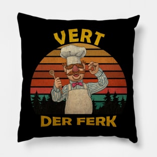 Vert Der Ferk the swedish chef Retro Vintage Pillow