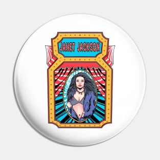 Janet Jackson - Retro Fan Design Pin