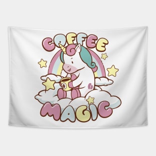 COFFEE MAGIC UNICORN Tapestry