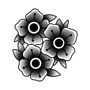 Lil Blackwork Flowers T-Shirt