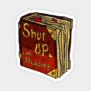 shut up i'm reading. hand drawn artwork by JJadx. Magnet