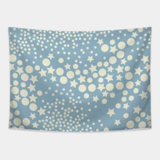 Galaxy Glam Geometry / Vintage Sky Blue and Cream Shades Tapestry
