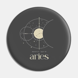 Aries Minimalist Zodiac Sign Design Pin