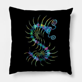 Watercolor Rainbow Centipede Pillow