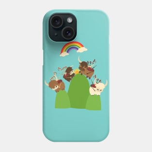 Happy Highland Cattle and Bagpipes Phone Case