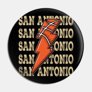 Funny Sports San Antonio Proud Name Basketball Classic Pin